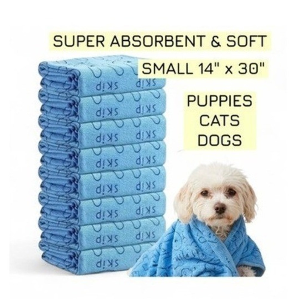 Toallas de secado rápido para mascotas superabsorbente pequeño paquete de 3